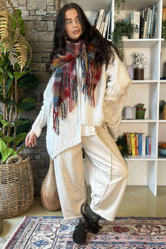 Inside Out Oversized Grunge Knit Stone